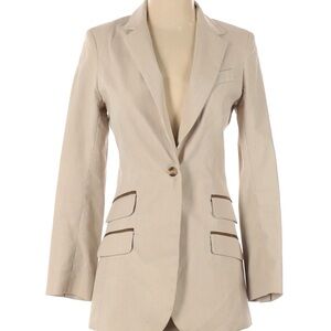 Tailored Beige Single-Button Blazer